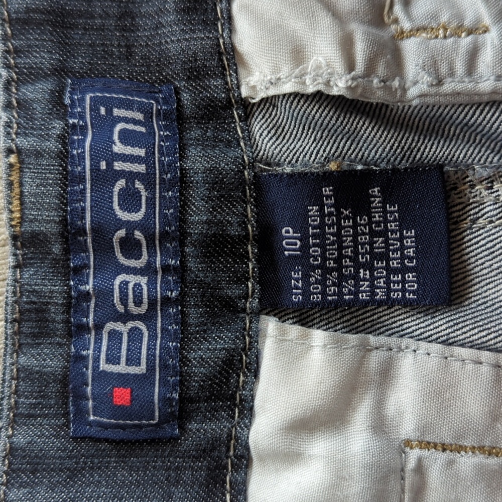 Baccini Bermuda Jean Shorts 10P Blue Pockets - Picture 2 of 14